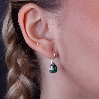 Brinco de Prata com Malaquita - 66798