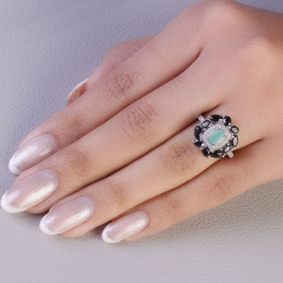 Anel de Prata com Pedras - 66802