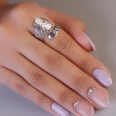 Anel de Prata com Ametista - 66803