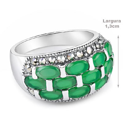 Anel de Prata com Pedras - 66807