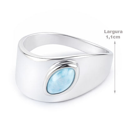 Anel de Prata com Larimar - 66809