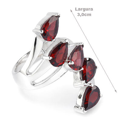 Anel de Prata com Granada - 66814