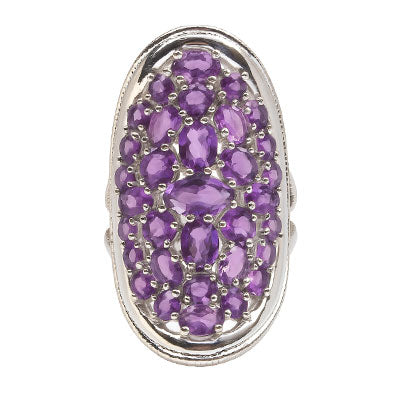 Anel de Prata com Ametista - 66818