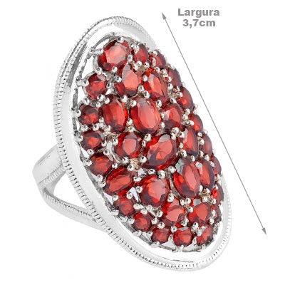 Anel de Prata com Granada - 66819