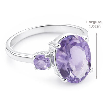 Anel de Prata com Ametista - 66820