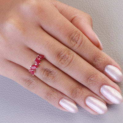 Anel de Prata com Rubi - 66825