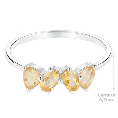 Anel de Prata com Citrino - 66826