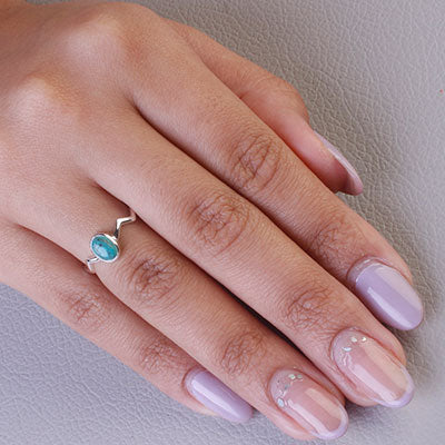 Anel de Prata com Turquesa - 66839