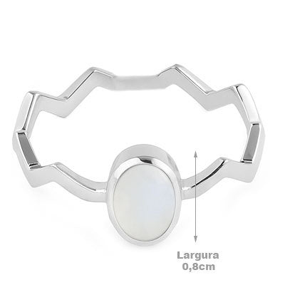 Anel de Prata com Pedra da Lua - 66842