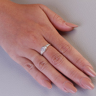 Anel de Prata com Pedra da Lua - 66845