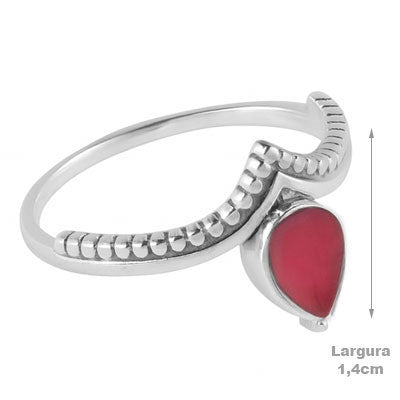 Anel de Prata com Rubi - 66852