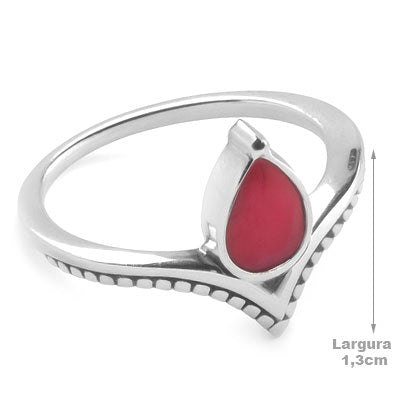 Anel de Prata com Rubi - 66852