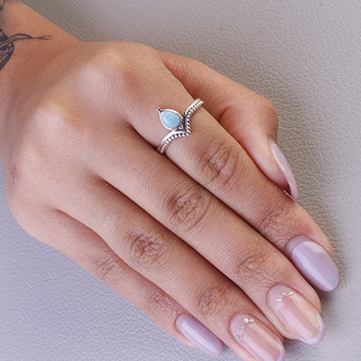 Anel de Prata com Larimar - 66853