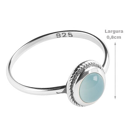 Anel de Prata com Calcedônia - 66855