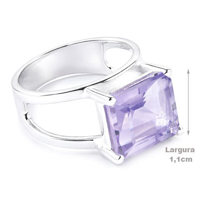Anel de Prata com Ametista - 66863