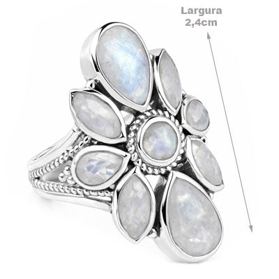 Anel de Prata com Pedra da Lua - 66868