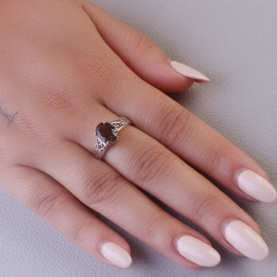 Anel de Prata com Quartzo Fumê - 66870