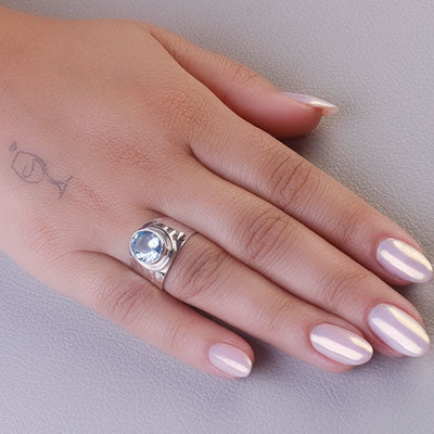 Anel de Prata com Topázio - 66877