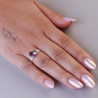 Anel de Prata com Ametista - 66878