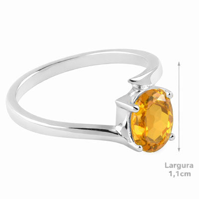 Anel de Prata com Citrino - 66883