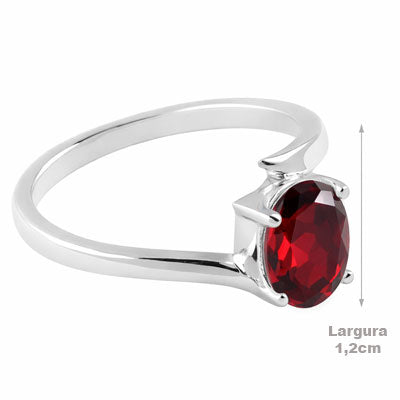 Anel de Prata com Granada - 66885