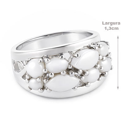 Anel de Prata com Pérolas - 66891