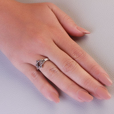 Anel de Prata Estrela de Davi - 66895