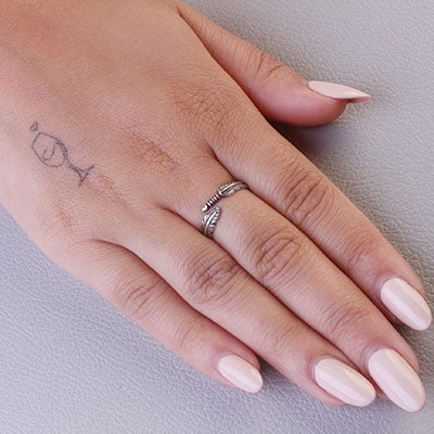 Anel de Prata Folha - 66898