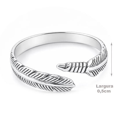 Anel de Prata Folha - 66898