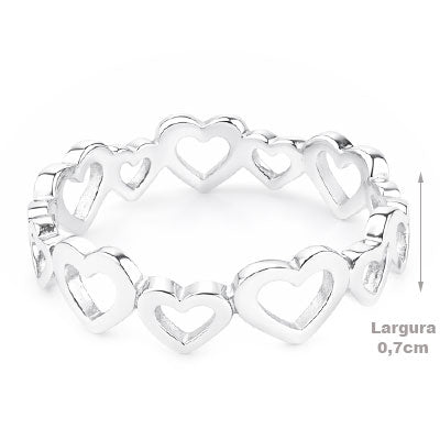 Anel de Prata Coração - 66913