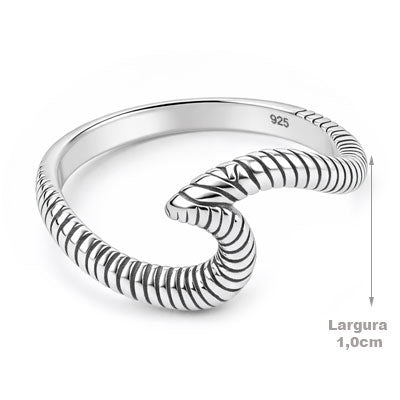 Anel de Prata Onda - 66937