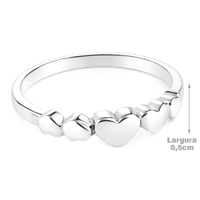 Anel de Prata Coração - 66952