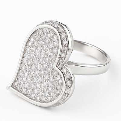 Anel de Prata Coração - 66954