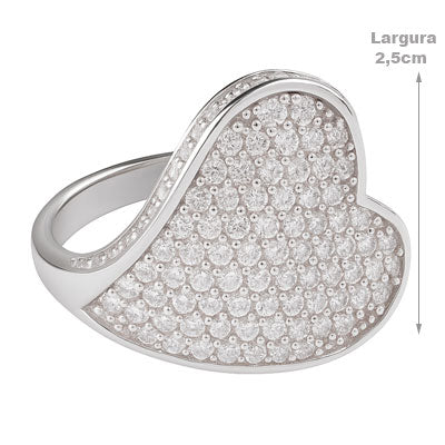 Anel de Prata Coração - 66954