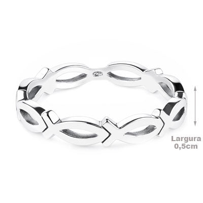 Anel de Prata Peixe - 66966