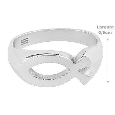 Anel de Prata Peixe - 66973