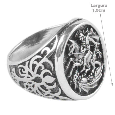Anel de Prata São Jorge - 66974