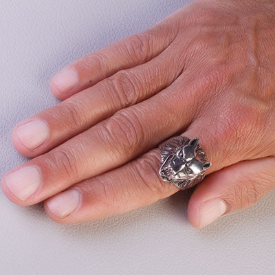 Anel de Prata Lobo - 66975