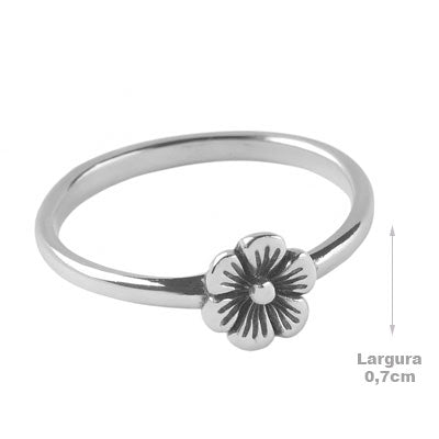 Anel de Prata Flor - 66992
