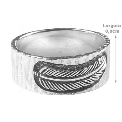 Anel de Prata Folha/Pena - 66994