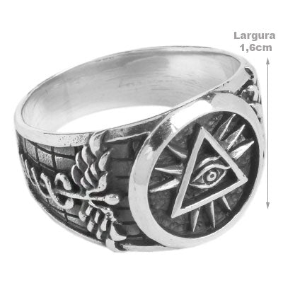 Anel de Prata Olho Illuminati - 67002