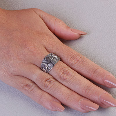 Anel de Prata Cruz Egípcia - 67027