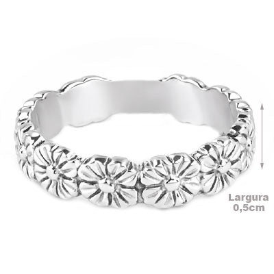 Anel de Prata Flor - 67035