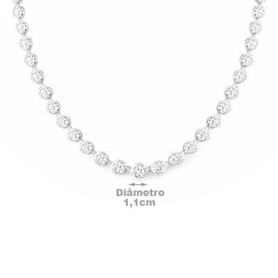 Gargantilha de Prata com Zircônias - 67054