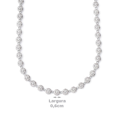 Gargantilha de Prata com Zircônias - 67054