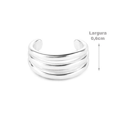 Piercing de Prata Pressão para Orelha - 67061