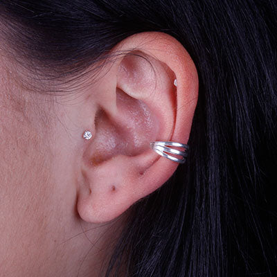 Piercing de Prata Pressão para Orelha - 67061