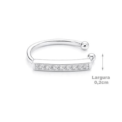 Piercing de Prata Pressão para Orelha - 67062