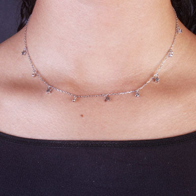 Gargantilha de Prata Estrelas - 67063