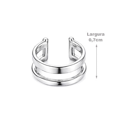 Piercing de Prata Pressão Para Orelha - 67077